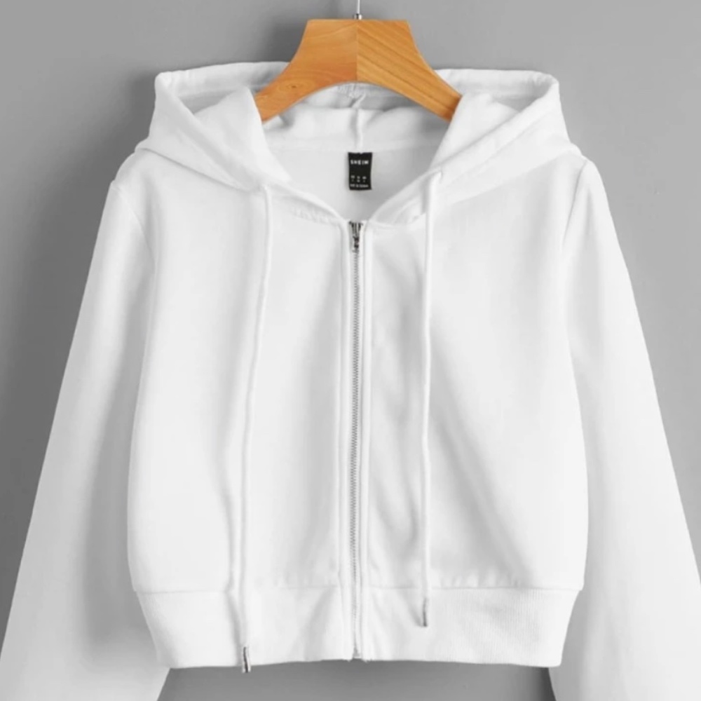 White cropped sweatshirt (hoodie)